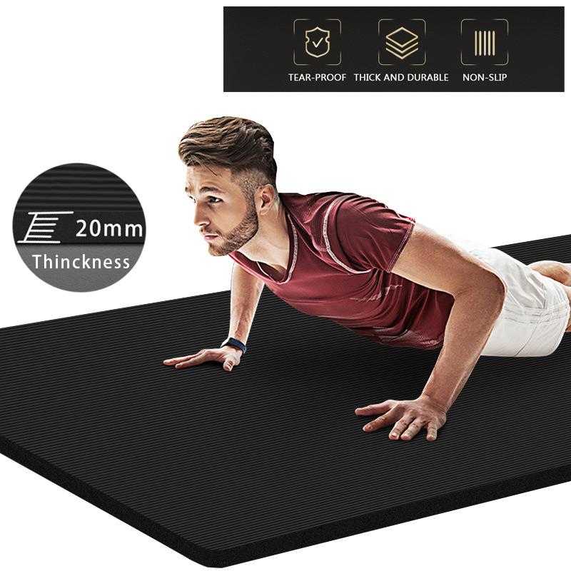 

20mm Extra Thick NBR Yoga Mat 200*90cm High Quality Exercise Sport Mats For Gym Home Fitness Tasteless Pads Exercise Gymnastics, Red