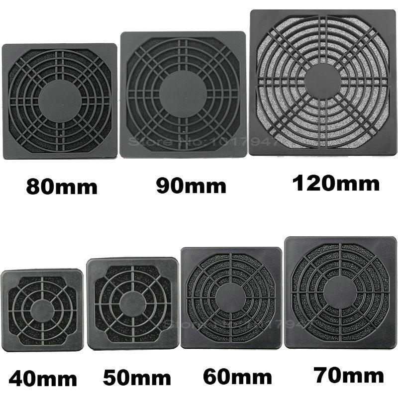 

20 Pcs Lot 40mm 50mm 60mm 70mm 80mm 90mm 120mm PC Case Fan Dust Filter 3 in 1 Dustproof Sponge Mesh Plastic Cover