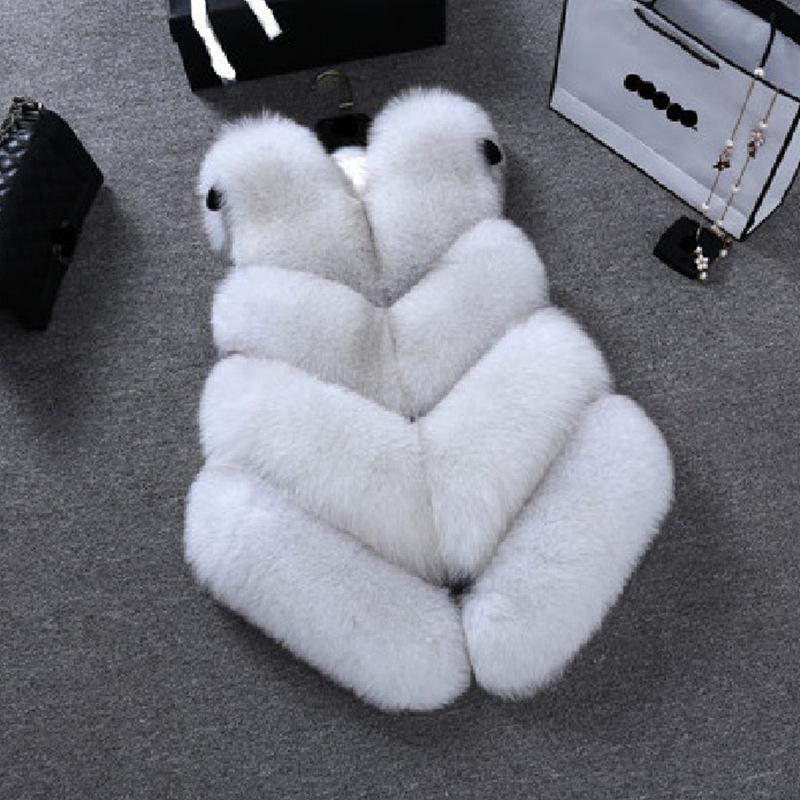 

Autumn and winter new fur vest female leather imitation fur vest fashion casual women's imitation multi-color optional, White