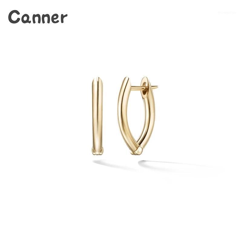 

Canner Classic 925 Sterling Silver Jewelry Glossy Round Hoop Earrings for Women Men HingeRing Party Unusual Earrings Orecchini1