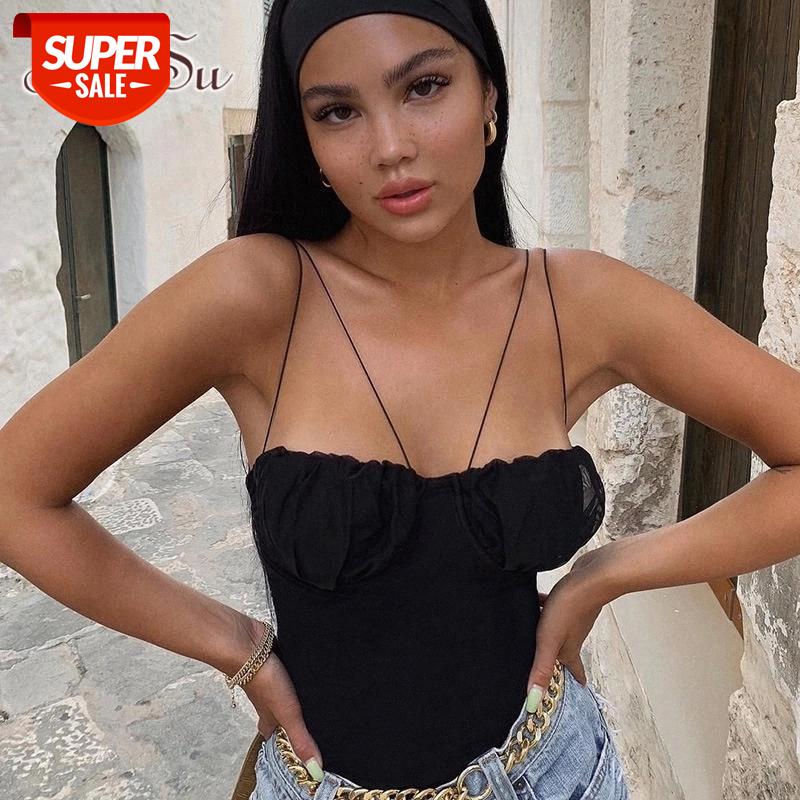 

ArtSu Sexy Sling Tube Top Bodycon Bodysuits 2020 Beach Style Triangle Jumpsuit Casual Romper Party Slim Fit Body Mujer ASJU20693 #ec4B, Black;white