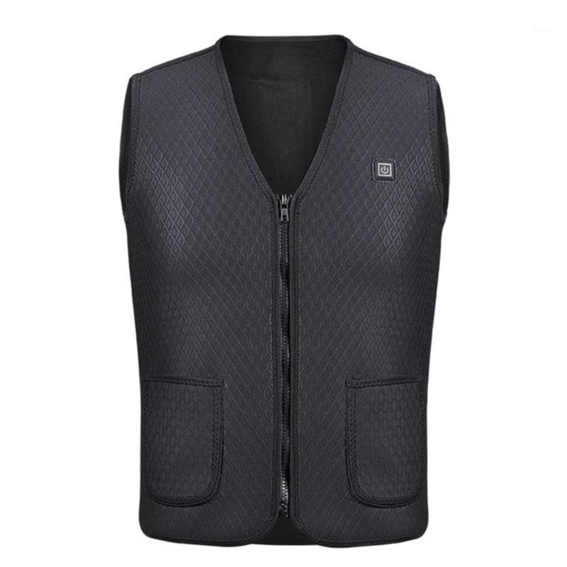 

Winter Electric Heated Vest Washable USB Heating Waistcoat Thermal Physiotherapy Clothing Outdoor Sleeveless Vest Hiking Jacket1, Black