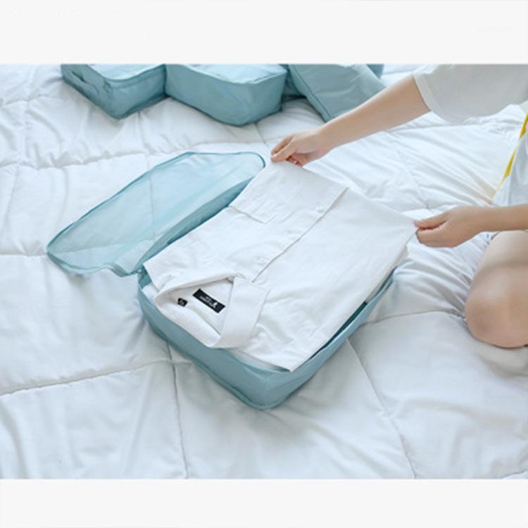 

Waterproof Travel Storage Six Pieces Set Korean-style Luggage Compartmental Storage Set Travel Trolley Clothes Organizing Storag1