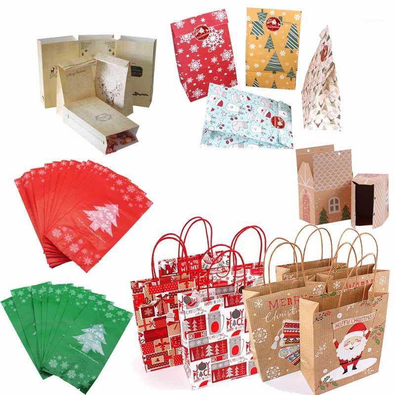 

Christmas paper Kids gift-bag box Navidad 2020 New year christmas home decoration Natal candy bags Kerst Noel Treats packing1