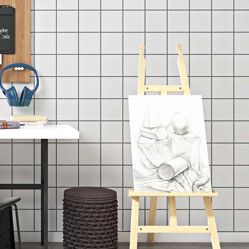 

2020 Fashion North Europe Grids Style Wallpaper for Living Room Bedroom Non Woven Wall Paper Rolls for Clothes Shop Home Decor1, White