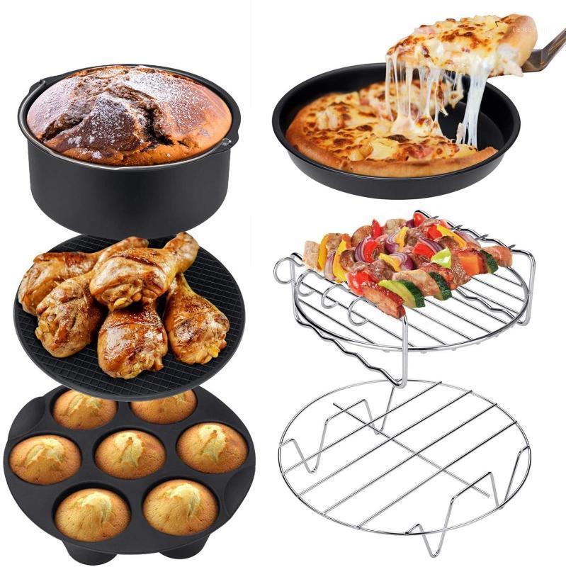 

12 Piece Set Air Fryer Accessories 9 Inch Fit for Airfryer 5.2-6.8QT Baking Basket Pizza Plate Grill Pot Kitchen Cooking Tool1
