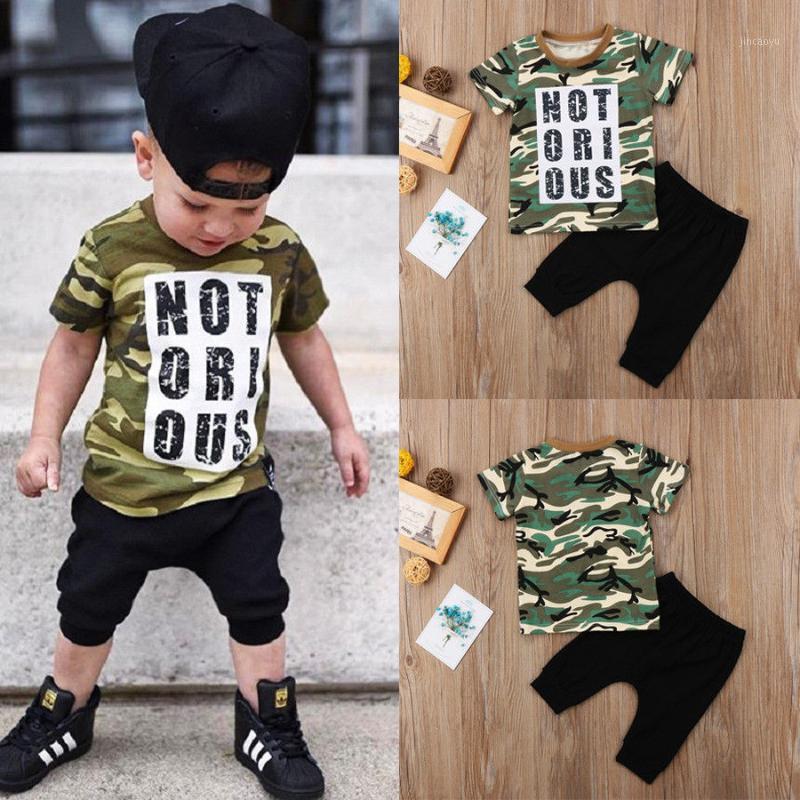 

Fashion Casual Summer Toddler Child Boy Camouflage Top T-Shirt Solid Color Cotton Pants Suit Clothes1, Green