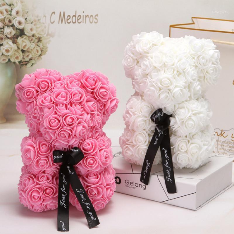 

2020 HOT Valentines Day Gift 25cm Red Rose Teddy Bear Rose Flower Artificial Decoration Christmas Gifts Women Valentines Gift1, 1pcs box
