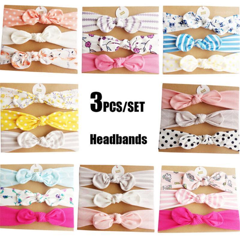 

3PCS/Set Baby Girls Flower Dot Headband Handmade Cotton Kids Hair Band Hair Bows Ties Accessories 8 Styles1, A4
