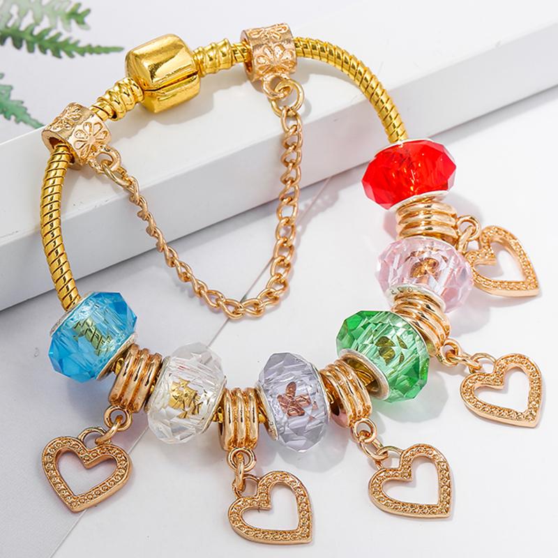 

TOGORY Queen Jewelry Silver Plated Charms Bracelet & Bangles With Colorful Crystal Beads Bracelet for Women ANNIVERSARY SALE