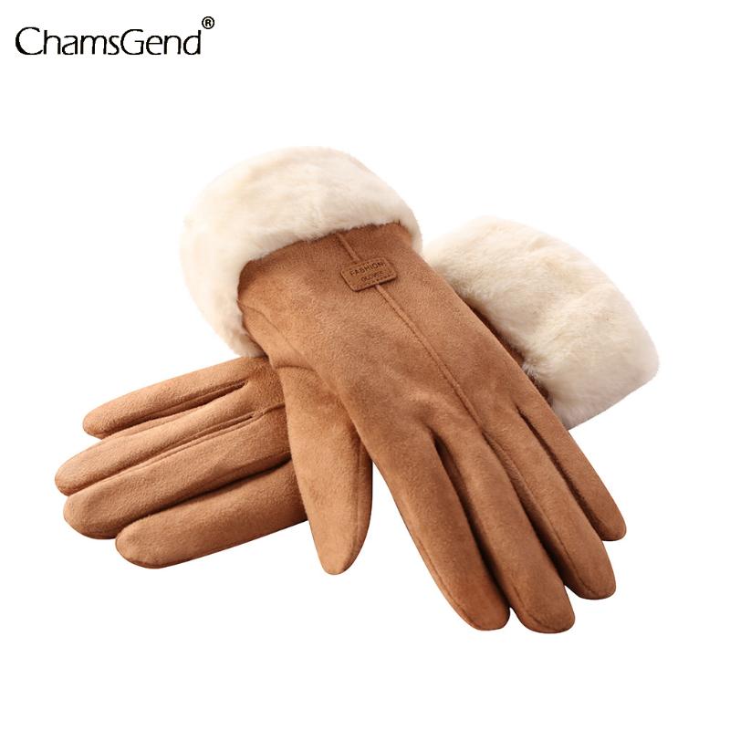 

Women Winter Gloves Guantes Mujer Ladies Girls Outdoor Heat Full Finger Lined Driving Glove Fur Mittens Thicken Plus Warm Gloves