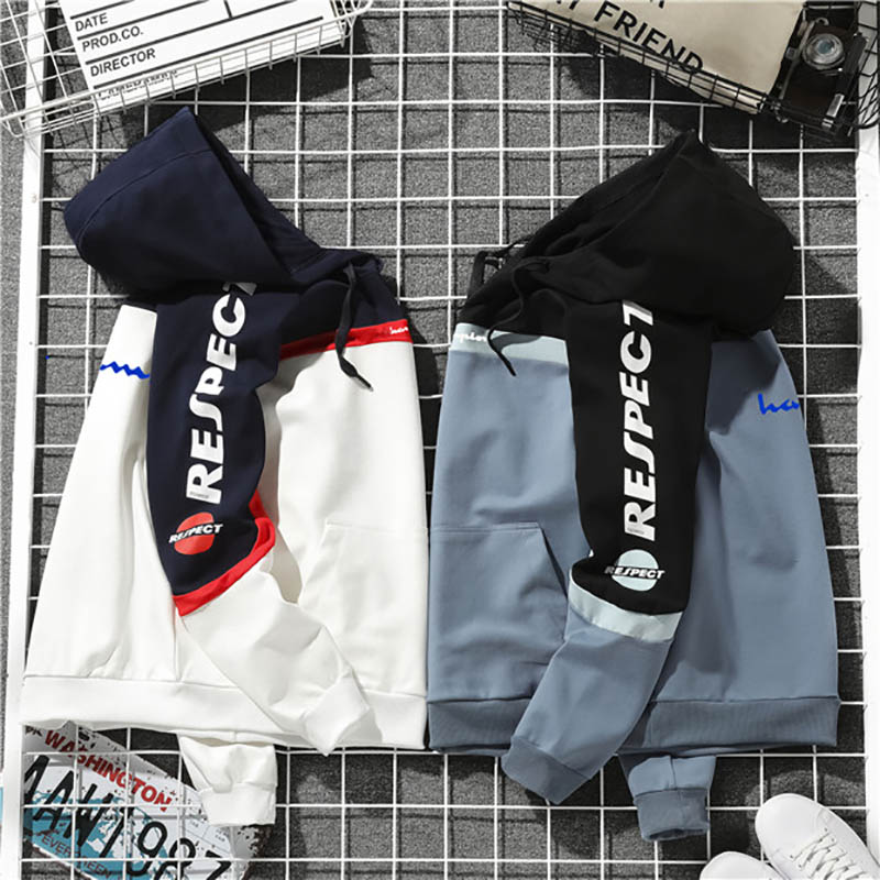 

2020 autumn new men designer hoodies fashion mens pullover hoodie casual men hooded sweatshirt 2 colors size m-4xl, Black