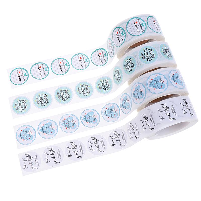 

500Pcs/roll Thank You Sticker For Seal Label Scrapbooking Decoration 4 Rolls