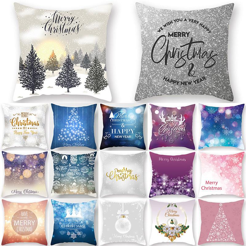

1Pcs Christmas Tree Snowflake Alphabet Pattern 45*45cm Polyester Cushion Cover Decorative Sofa Home Car Decor Pillowcover 40994, 2-40994-002