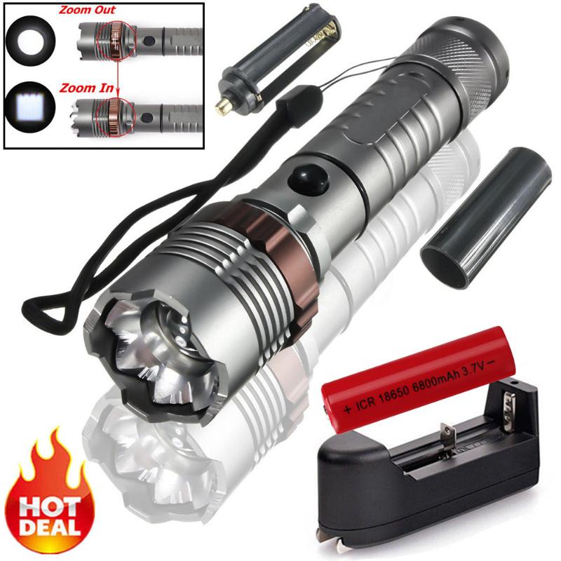

20000LM Tactical T6 LED 5Modes Zoomable Torch 18650 charger For Night Led Bicycle Accessories Torch D*e