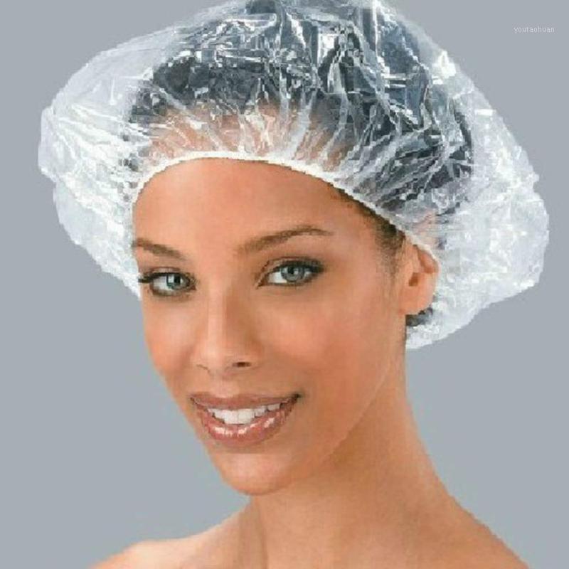 

Wholesale- Disposable Clear Spa Hair Salon Home Shower Bathing Elastic Cap 20 Pcs1