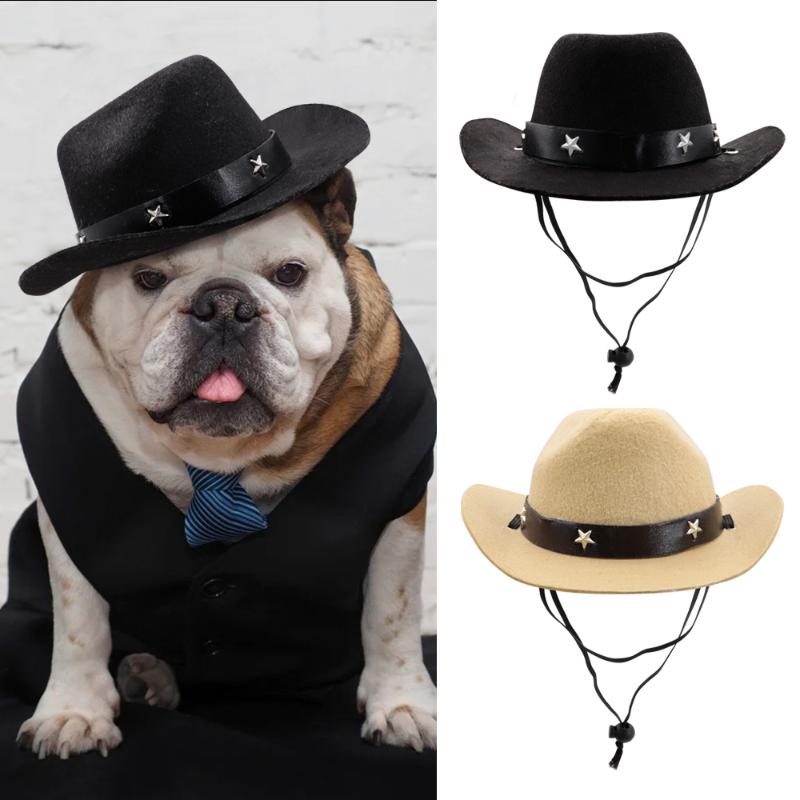 

Fashion Dog Cowboy Hat Dogs Cat Outdoor Hats Caps For Small Medium Dogs Cats Headwear Pet Accessories Pitbull, White