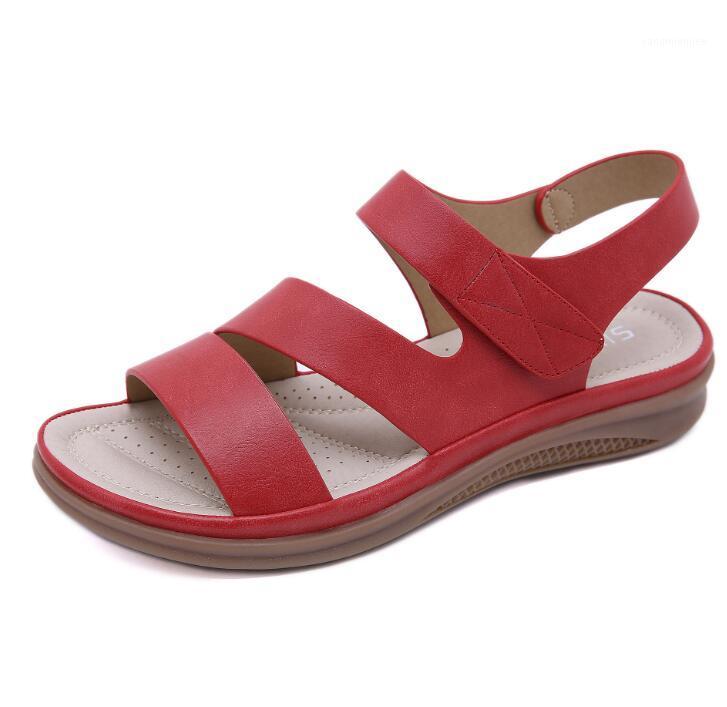 

new casual women's sandals in summer wedges shallow big size sandals New Retro Comfortable soft and fashionable women's shoes1, Beige
