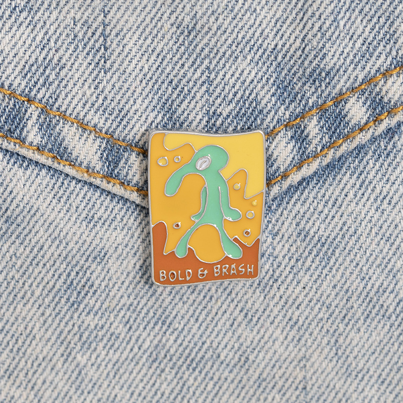

Cartoon Alien Brooch Pins Enamel Funny Metal Brooches for Girls Gift Jewelry Badges Bag Clothes Accessories Men Shirt Pin, Gray