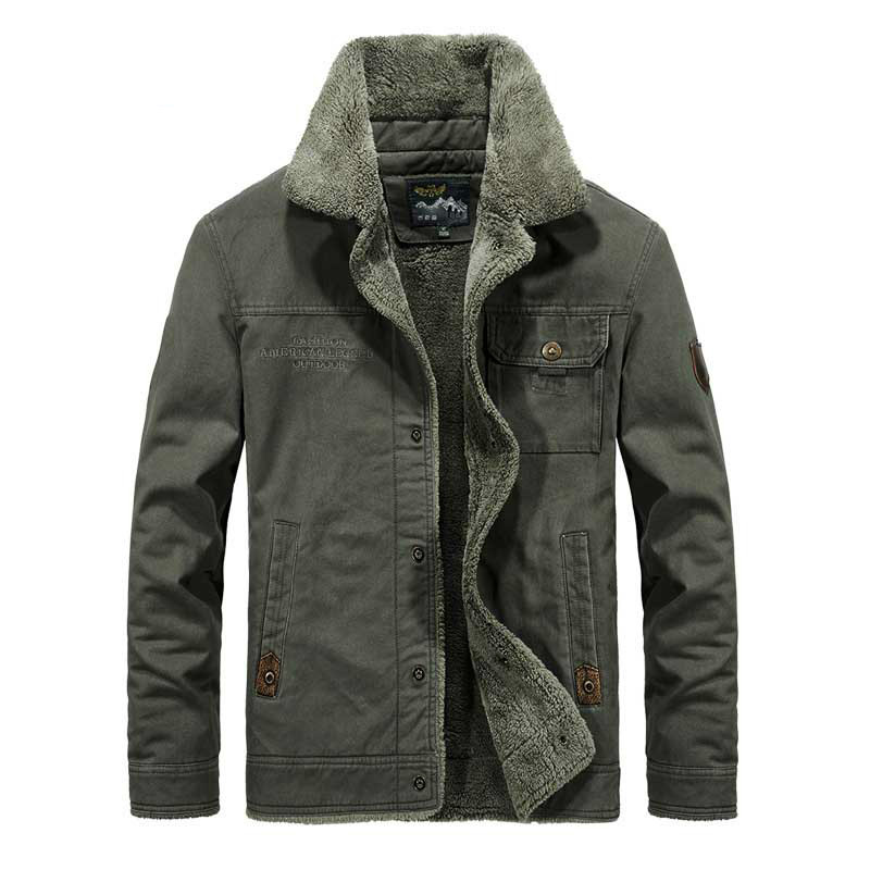 

2020 Autumn Winter Thick Warm Military Jacket Men Casual Fur Collar Velvet Parkas Coats Outwear Bomber Pilot Fleece Jacket Male, Navy fleece