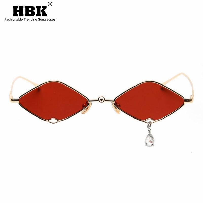 

Sunglasses HBK Personality Funny Polarized Female Retro Metal Pendant Party Glasses Small Frame UV400 Eyewear
