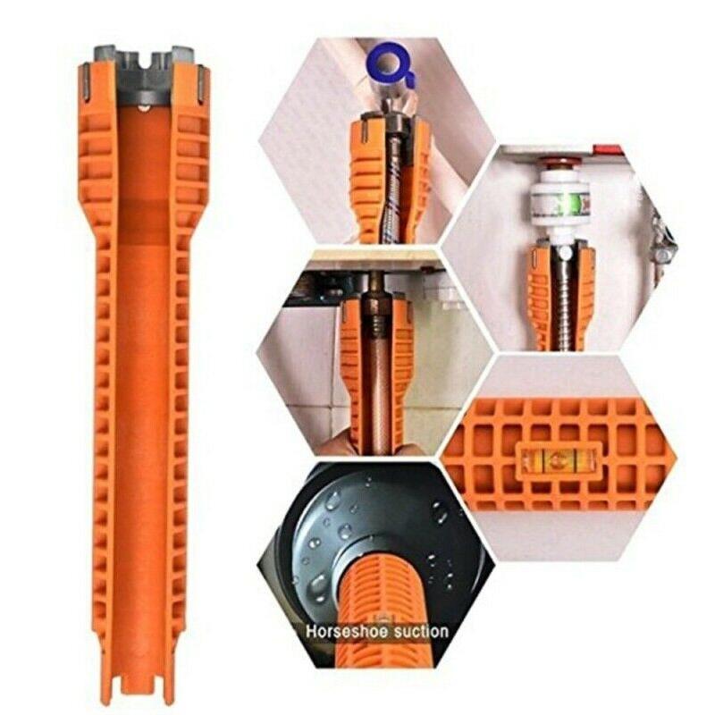 

New Durable Plastic + Alloy Faucet Sink Installer Water Pipe Wrench Anti-Slip Handle Double Head Tool For Plumbers Homeowners
