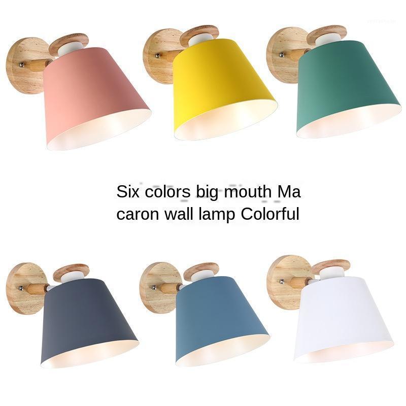 

Nordic style modern minimalist creative lamp color bedroom bedside lamp living room study balcony LED wall1