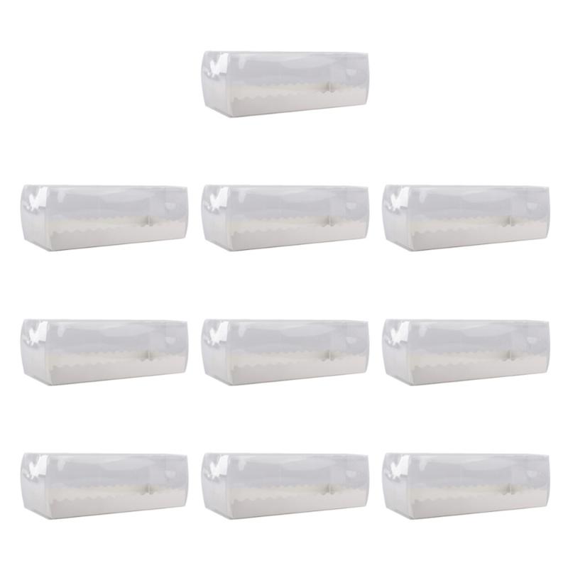 

10 Set Roll Cake Packing Box Portable Large Capacity Natural Cake Dessert Box
