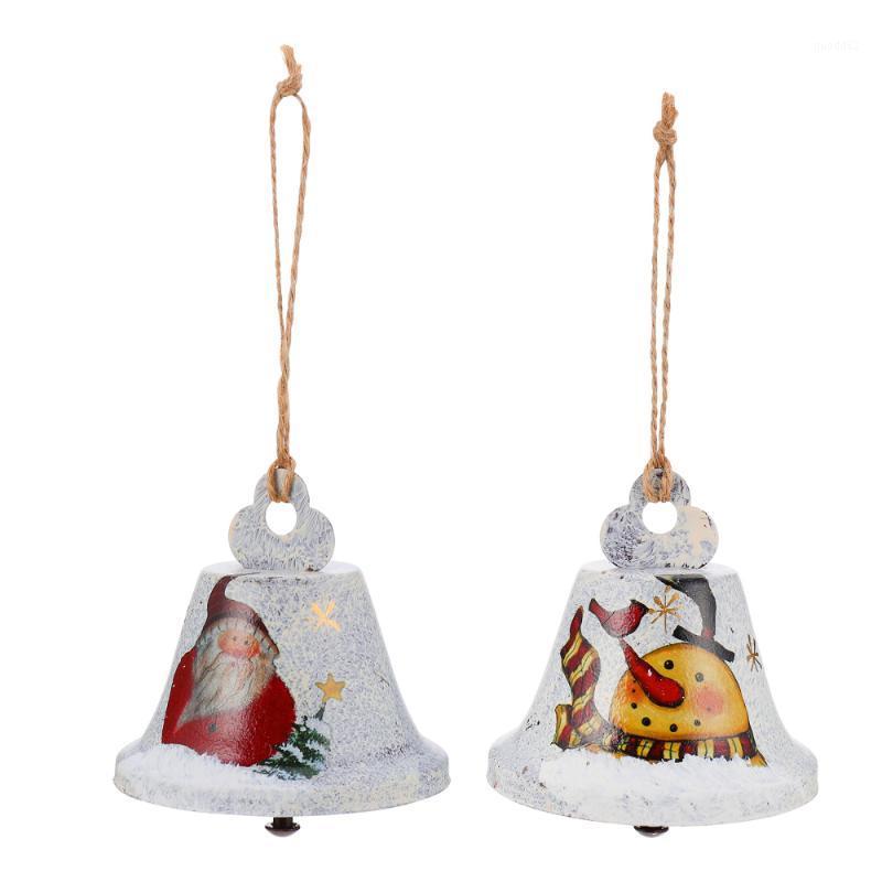 

2Pcs Christmas Themed Bells Big Bells Iron Art Pendants Christmas Tree Decor1