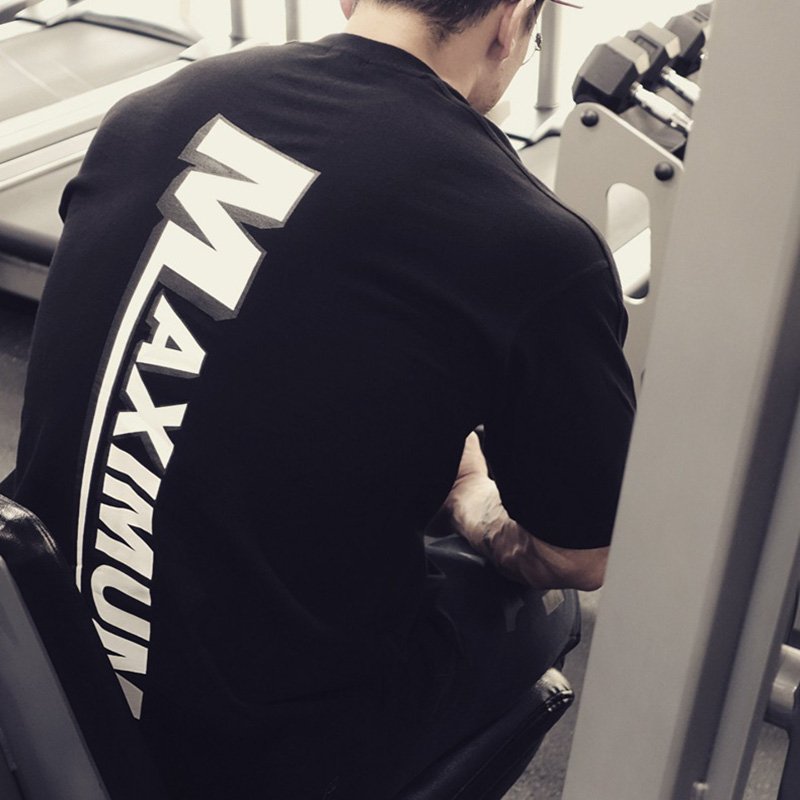 

Casual Loose Black tshirt Men Oversized Summer Short Sleeve Print Tops Gym Fitness Cotton T-shirt Male Sport Workout Clothing, Sky blue