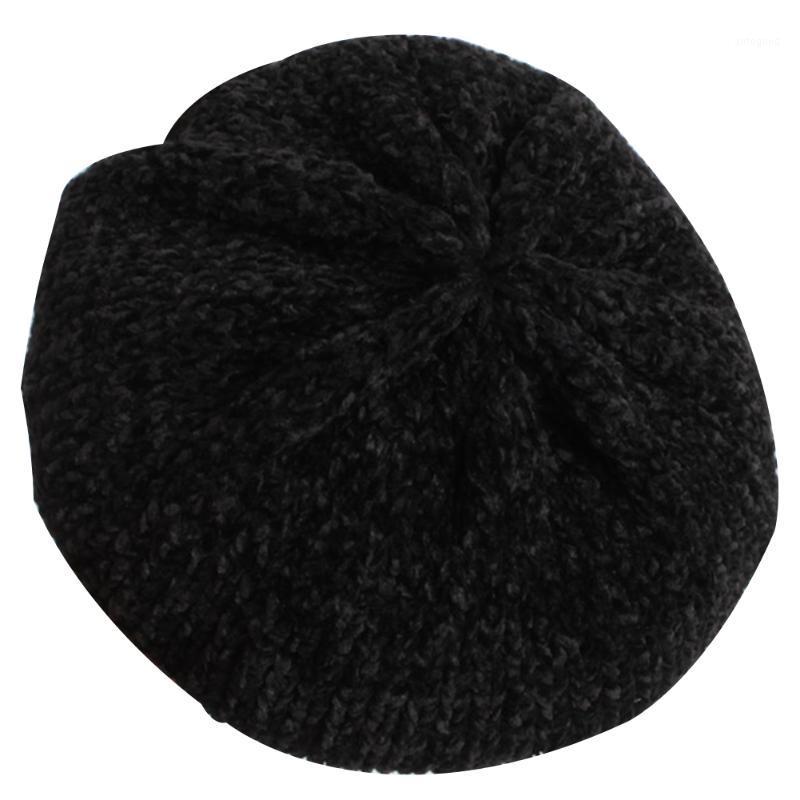 

Berets Adult Cap Outdoor Winter Hat Sweet Headwear Fashion Autumn Women Beret Casual Ladies Solid Flat Warm Knitted1, Red
