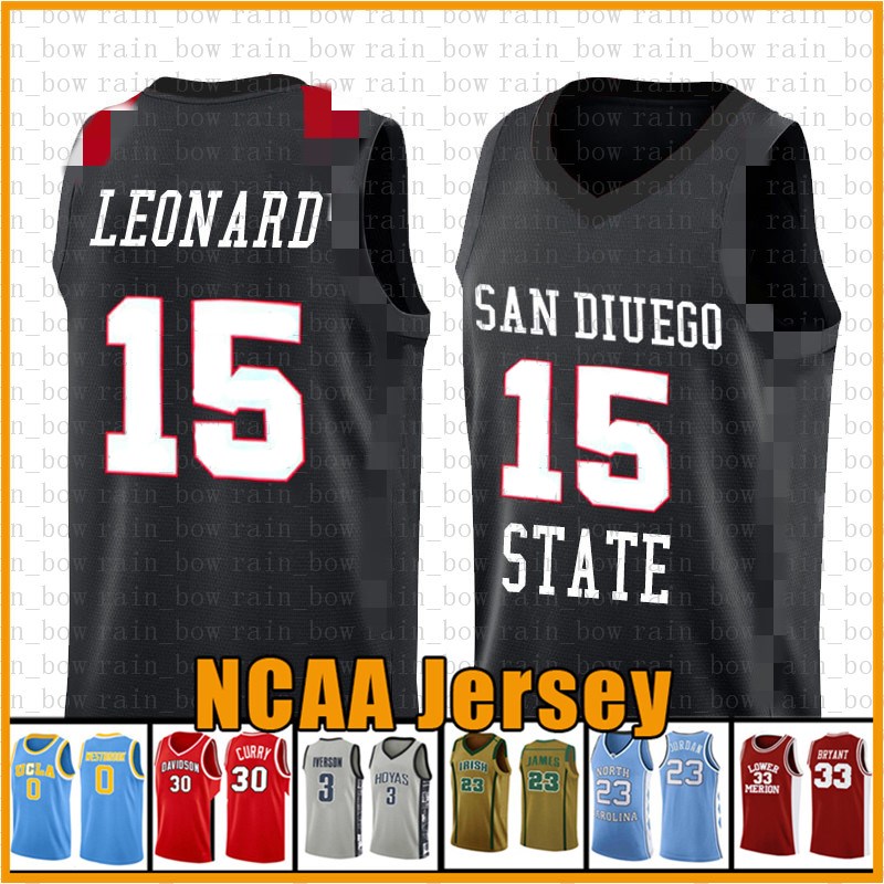 

15 Kawhi San Diego State Aztec College Leonard NCAA University Jersey 2 Leonard 3 Wade 11 Irving 30 Curry NCAA, Please buy 10 piece - if only need logos