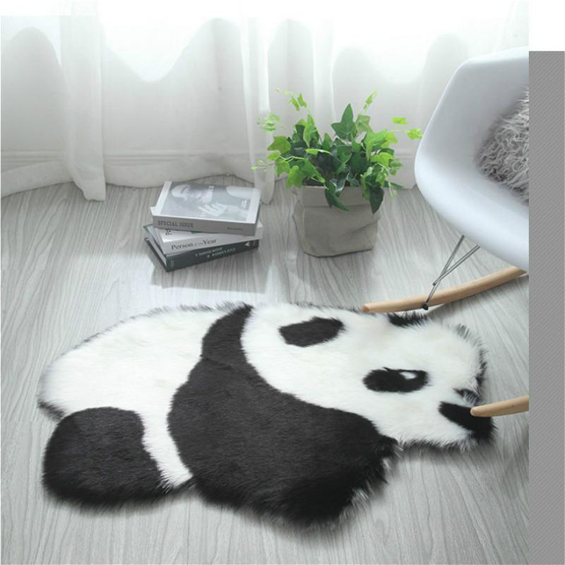 

New Faux Fur Rug Long-haired Panda Koala Animal-shaped Carpet Mats Living Room Bedroom Children's Room Cute Rug