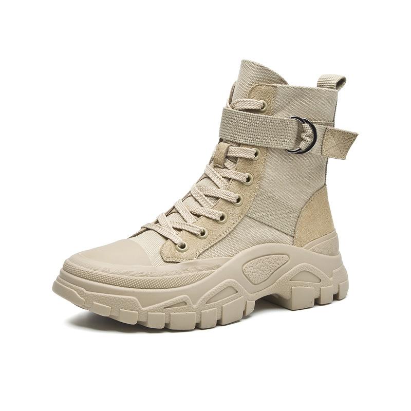 

Botas De Mujer Platform Shoes Boots Women Combat Boots for Women Womens Shoes Comfort Zapatos De Mujer, Beige