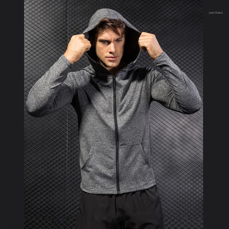 

Running Jacket for Men Long Sleeve Shirt Hooded Track Top Full Zip Sports Fitness Workout Gym Active Jacket 90021, Black