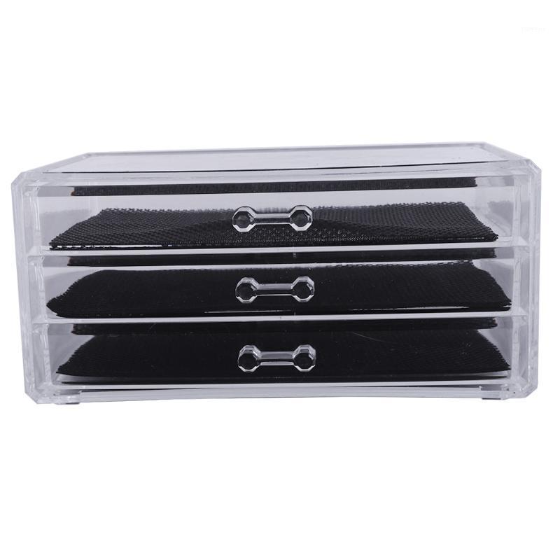 

Plastic Cosmetics Storage Rack 3 Large Drawers Transparent1808212021, Clear