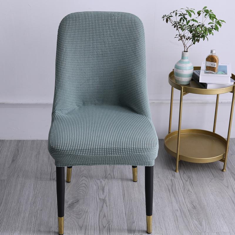 

High Stretch Fabric Dining Chair Cover High Back Seat Slipcover Green