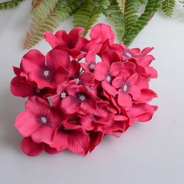 

Artificial Hydrangea Bouquet Flower Silk Flowers with Free Stem for Home Wedding Decoration Gift TUE881, Dark purple