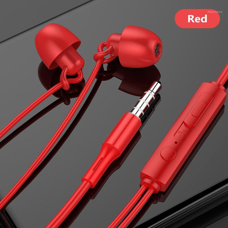 

In-ear Earphones For Sleep Noise-Proof Wired Control Universal Earbuds With Microphone For Mobile Phone PC Tablet1, Red