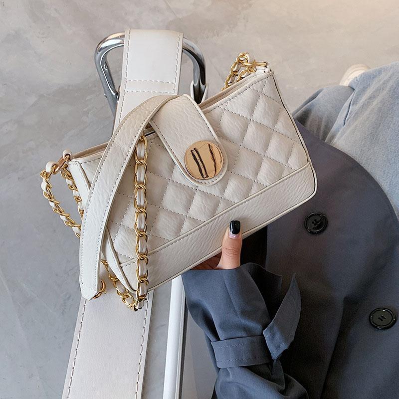 

Luxury Leather Women Chain Shoulder Bags 2021 New Fashion Ladies Handbags Crossbody Bag Designer Woman Shopping Bag Purse Female, Black shoulder bag