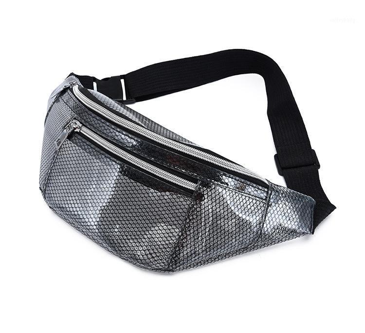 

waist backs Transparent Waist Pouch Purse Fanny Pack Bolso Mujer holographic Bag Chest bag Belt Sac Banana Femme1, Sky blue