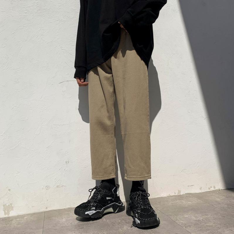 

2020 Autumn And Winter New Youth Popular Couple Solid Color Loose Jeans Fashion Casual All-match Straight-leg Pants -XL, Black