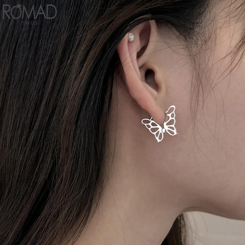 

Hoop & Huggie ROAMD Fashion Butterfly Earrings For Women Small Design Hollow Insects Kolczyki Pendientes Vintage Jewelry W6