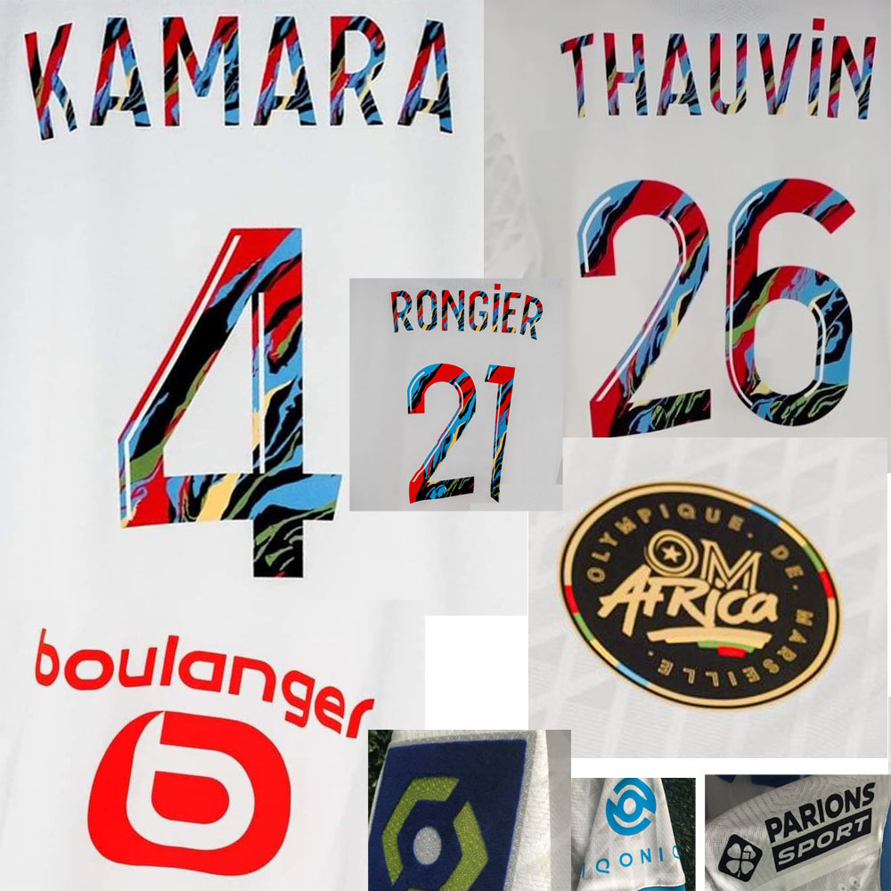 

2021 OM Africa Maillot Benedetto Payet Milk Thauvin Rongier Kamara pour ce 100eme Classique Home Textile, Fans version