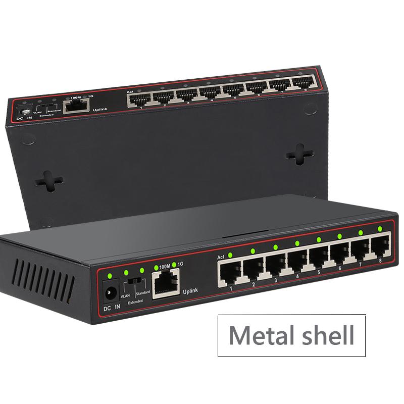 

9-Port Lan 1000M switch VLAN Fast/smart 10/100/1000Mbps Ethernet Switch LAN Ethernet Gigabit Desktop Gigabit RJ45 Hub