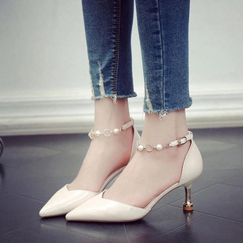 

New Fashion High Heels Women Shoes Pointed toe Women Pumps Woman Party Shoes Ladies High Heel 6.5cm TB038 #1L0R, Beige