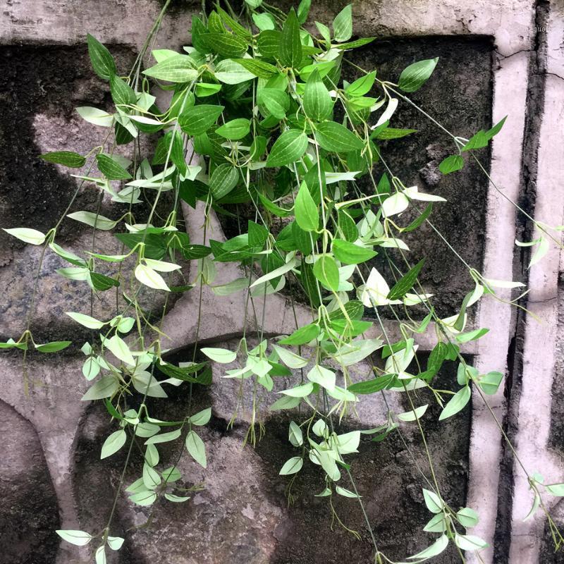 

98cm Small Clematis Leaves Wall Hanging Green Vine Artificial Silk Flowers Indoor Simulation Plant Wedding Fake Flower1