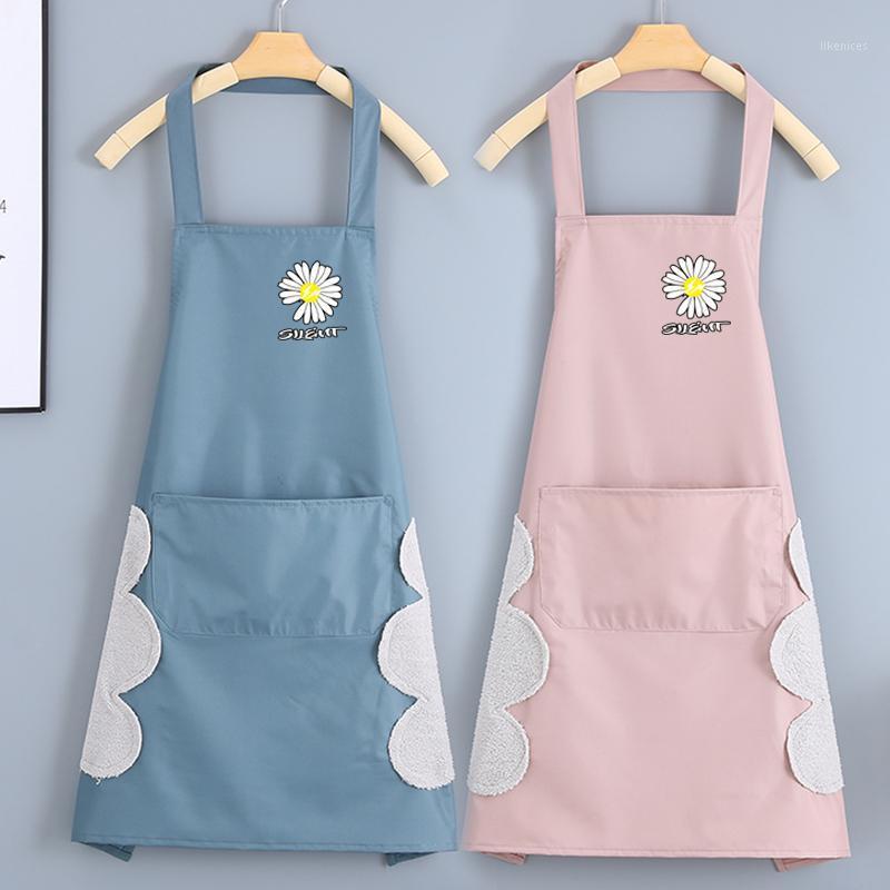 

Apron household kitchen thin section cute Japanese waterproof and oil proof custom work clothes women fashion1
