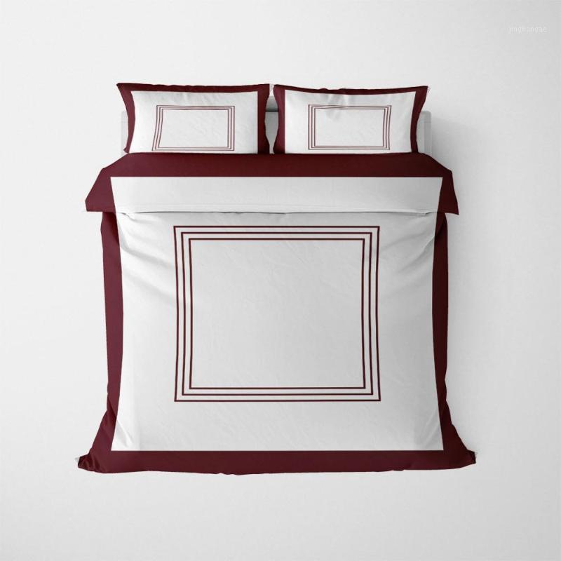 

New Pure White Stripes Hotel Bedding Set Polyester Fabric Bed Linen 5 Star Hotel Duvet Cover Set Pillowcases 3pcs Bedclothes1