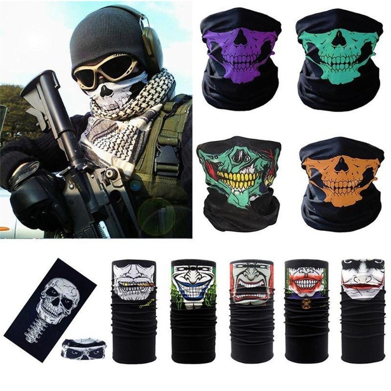

DHL Ship Skull Magic Turban Bandanas Skull Face Masks Skeleton Outdoor Sports Ghost Neck Scarves Headband Cycling Motorcycle Wrap, Random mix ship